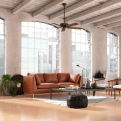 Casablanca Panama 54-in Brushed Cocoa with Walnut/Burnt Walnut Veneer Blades Ceiling Fan Light Kit Compatible and Wall Control Included 5 -Blade