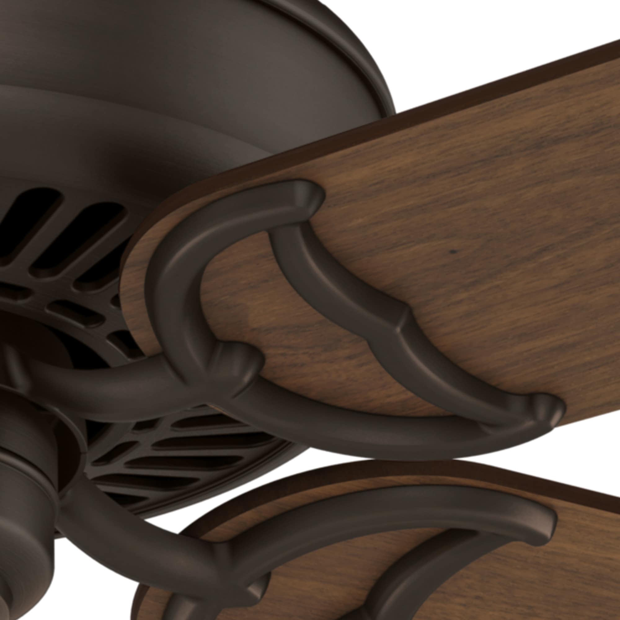 Casablanca Panama 54-in Brushed Cocoa with Walnut/Burnt Walnut Veneer Blades Ceiling Fan Light Kit Compatible and Wall Control Included 5 -Blade