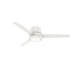 Casablanca Commodus 54-in Fresh White with Fresh White Blades LED Flush Mount Ceiling Fan With Light and Wall Control Included 3 -Blade