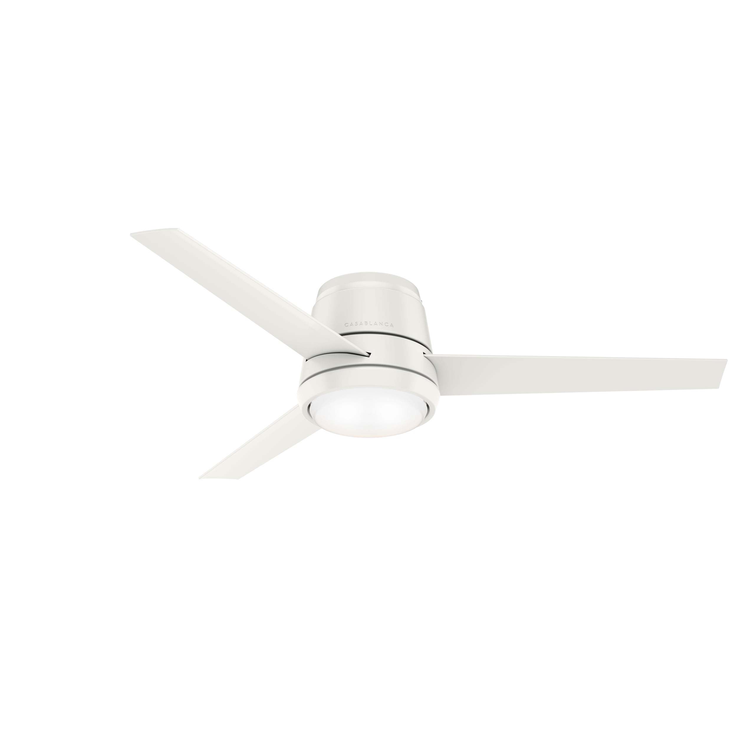 Casablanca Commodus 54-in Fresh White with Fresh White Blades LED Flush Mount Ceiling Fan With Light and Wall Control Included 3 -Blade