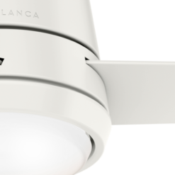 Casablanca Commodus 54-in Fresh White with Fresh White Blades LED Flush Mount Ceiling Fan With Light and Wall Control Included 3 -Blade