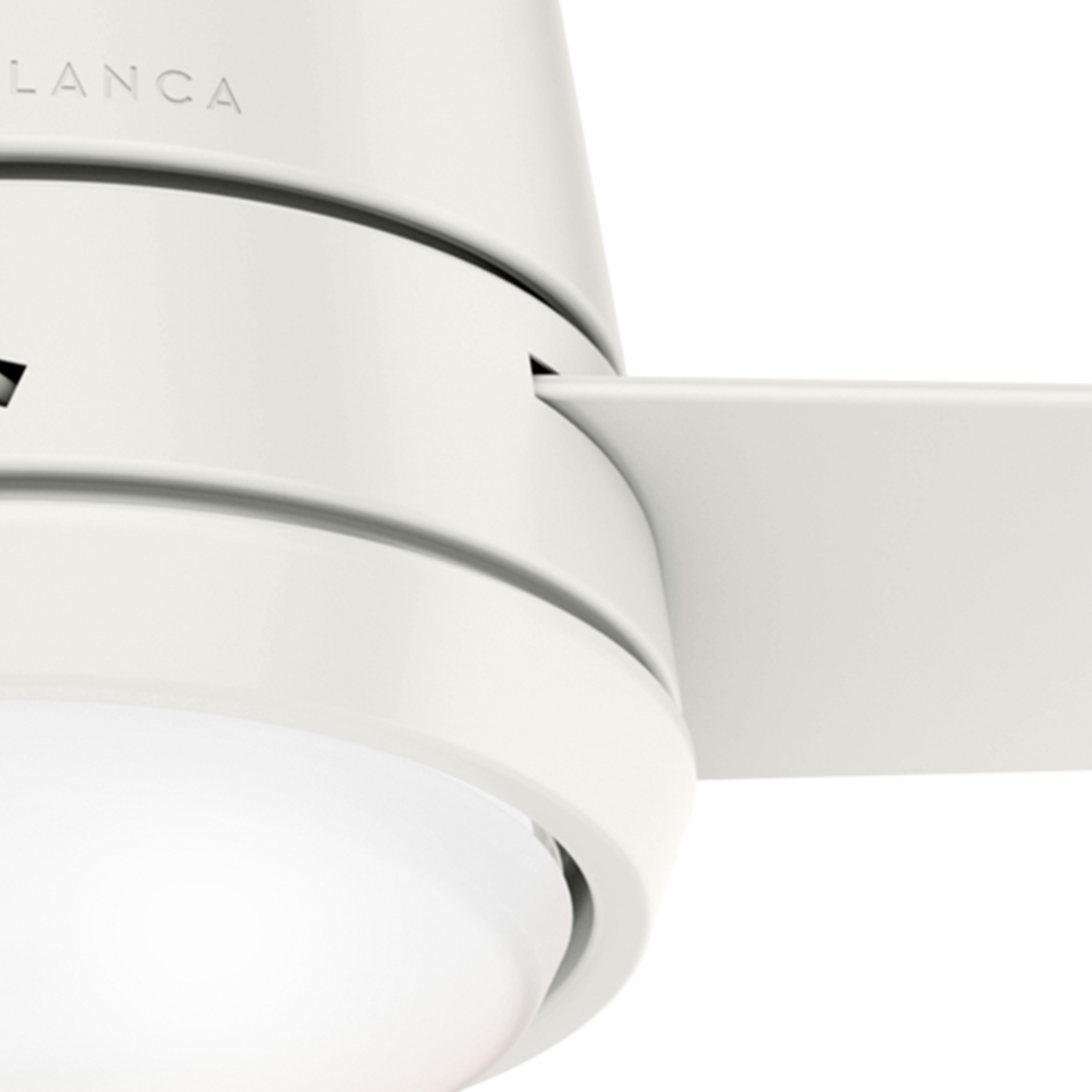 Casablanca Commodus 54-in Fresh White with Fresh White Blades LED Flush Mount Ceiling Fan With Light and Wall Control Included 3 -Blade