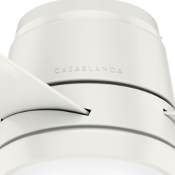 Casablanca Commodus 54-in Fresh White with Fresh White Blades LED Flush Mount Ceiling Fan With Light and Wall Control Included 3 -Blade