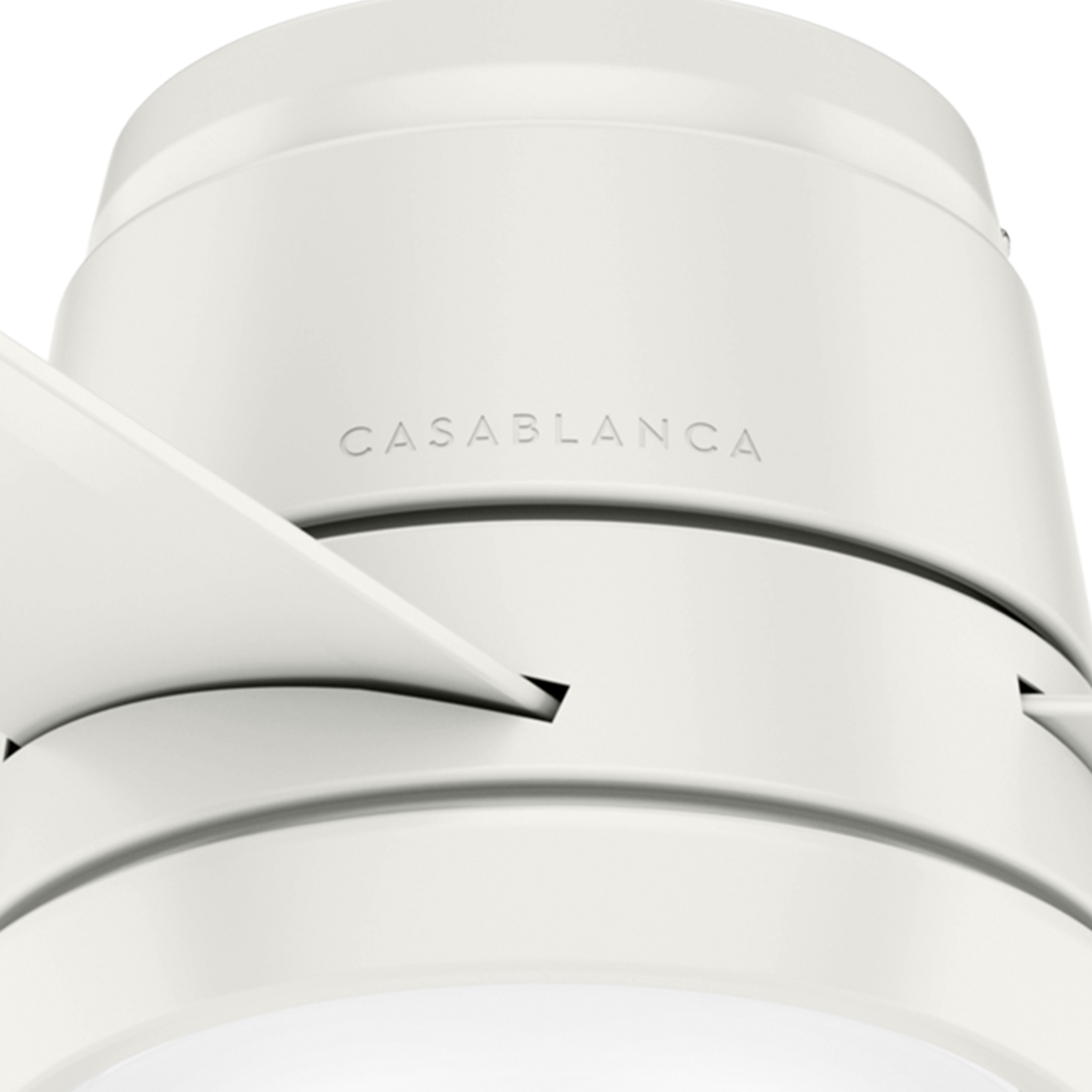 Casablanca Commodus 54-in Fresh White with Fresh White Blades LED Flush Mount Ceiling Fan With Light and Wall Control Included 3 -Blade