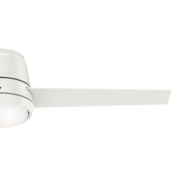 Casablanca Commodus 54-in Fresh White with Fresh White Blades LED Flush Mount Ceiling Fan With Light and Wall Control Included 3 -Blade