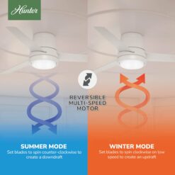 Casablanca Commodus 54-in Fresh White with Fresh White Blades LED Flush Mount Ceiling Fan With Light and Wall Control Included 3 -Blade