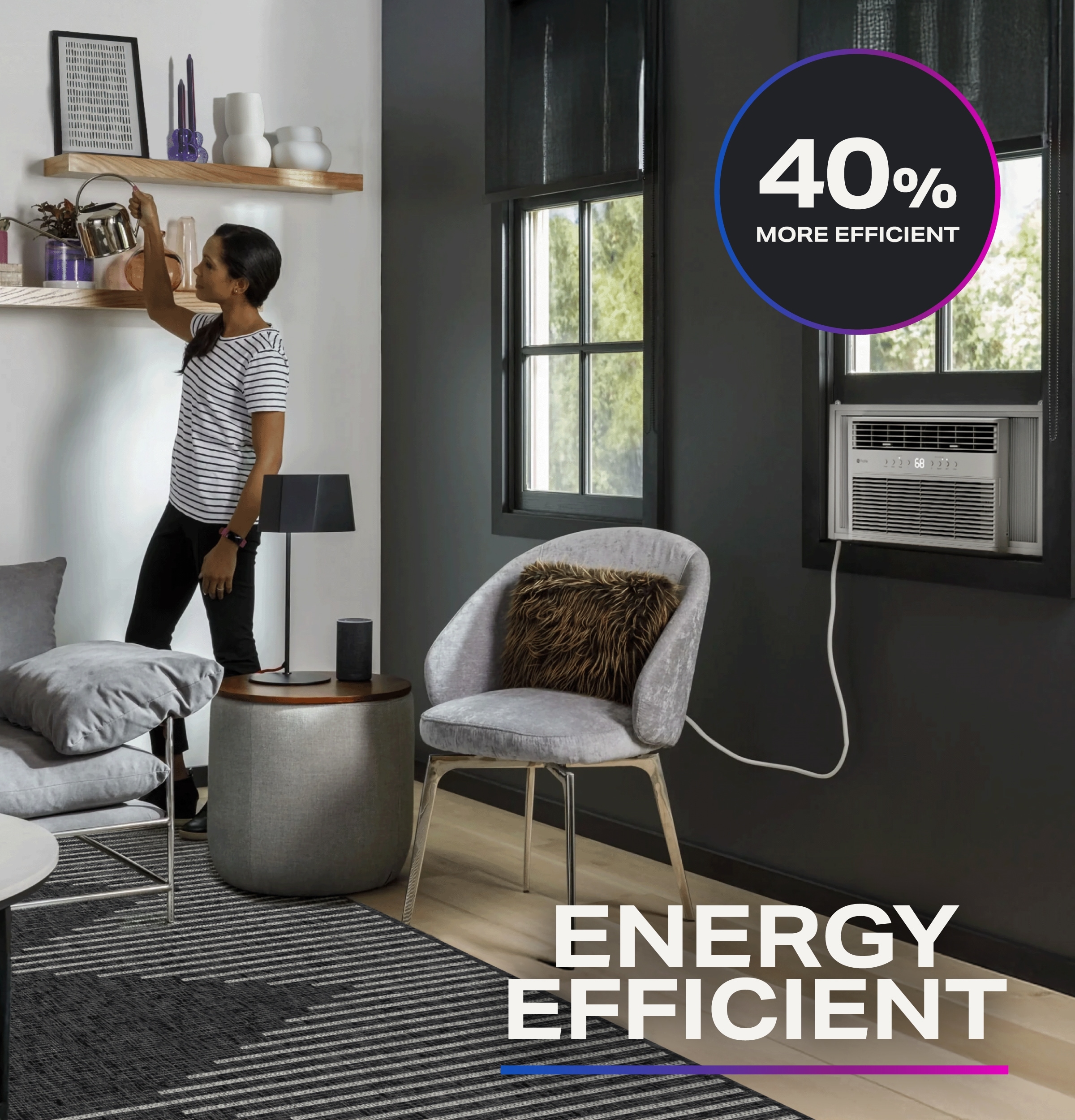 GE Smart Electronic Inverter Large Room Window Air Conditioner , Remote Included ( 115-Volt , 14000-BTU )