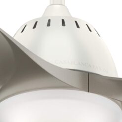Casablanca Wisp 52-in Fresh White with Painted Pewter Blades LED Ceiling Fan With Light and Remote Control Included 3 -Blade