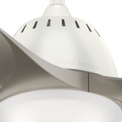 Casablanca Wisp 52-in Fresh White with Painted Pewter Blades LED Ceiling Fan With Light and Remote Control Included 3 -Blade