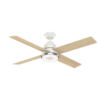 Casablanca Daphne 54-in Fresh White with Rustic Oak/Fresh White Blades LED Ceiling Fan With Light and Wall Control Included 4 -Blade