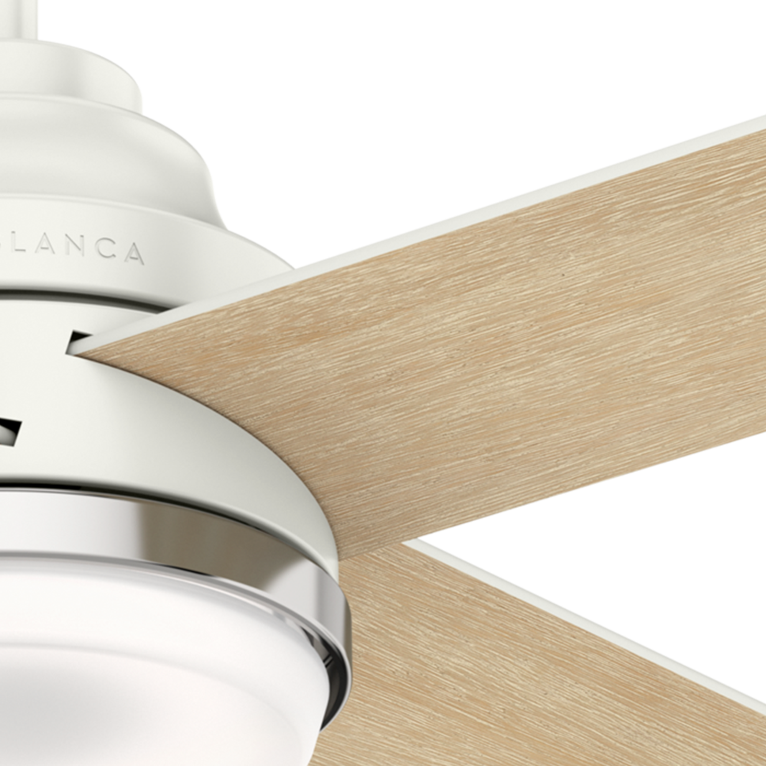 Casablanca Daphne 54-in Fresh White with Rustic Oak/Fresh White Blades LED Ceiling Fan With Light and Wall Control Included 4 -Blade