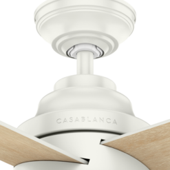 Casablanca Daphne 54-in Fresh White with Rustic Oak/Fresh White Blades LED Ceiling Fan With Light and Wall Control Included 4 -Blade