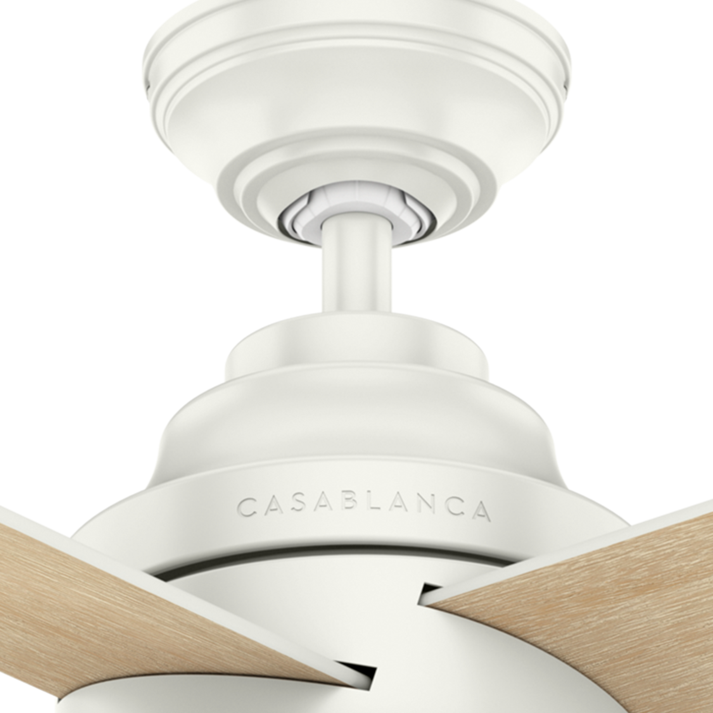 Casablanca Daphne 54-in Fresh White with Rustic Oak/Fresh White Blades LED Ceiling Fan With Light and Wall Control Included 4 -Blade