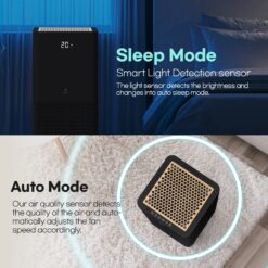 IMUNSEN Mtower 3 -Speed Black True HEPA Air Purifier (Covers: 1240-sq ft )