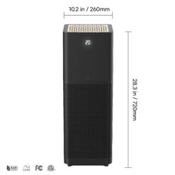 IMUNSEN Mtower 3 -Speed Black True HEPA Air Purifier (Covers: 1240-sq ft )