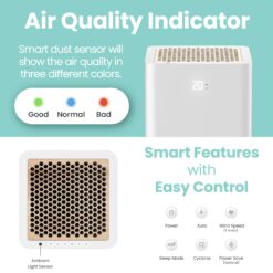 IMUNSEN Mtower 3 -Speed White True HEPA Air Purifier (Covers: 1240-sq ft )
