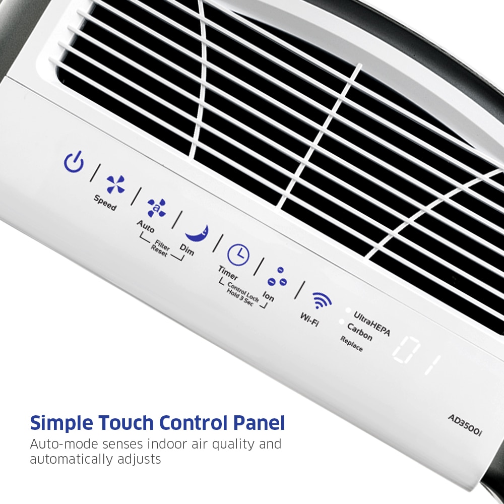AirDoctor 3500 4 -Speed Smart Compatible White True HEPA Air Purifier (Covers: 1260-sq ft )
