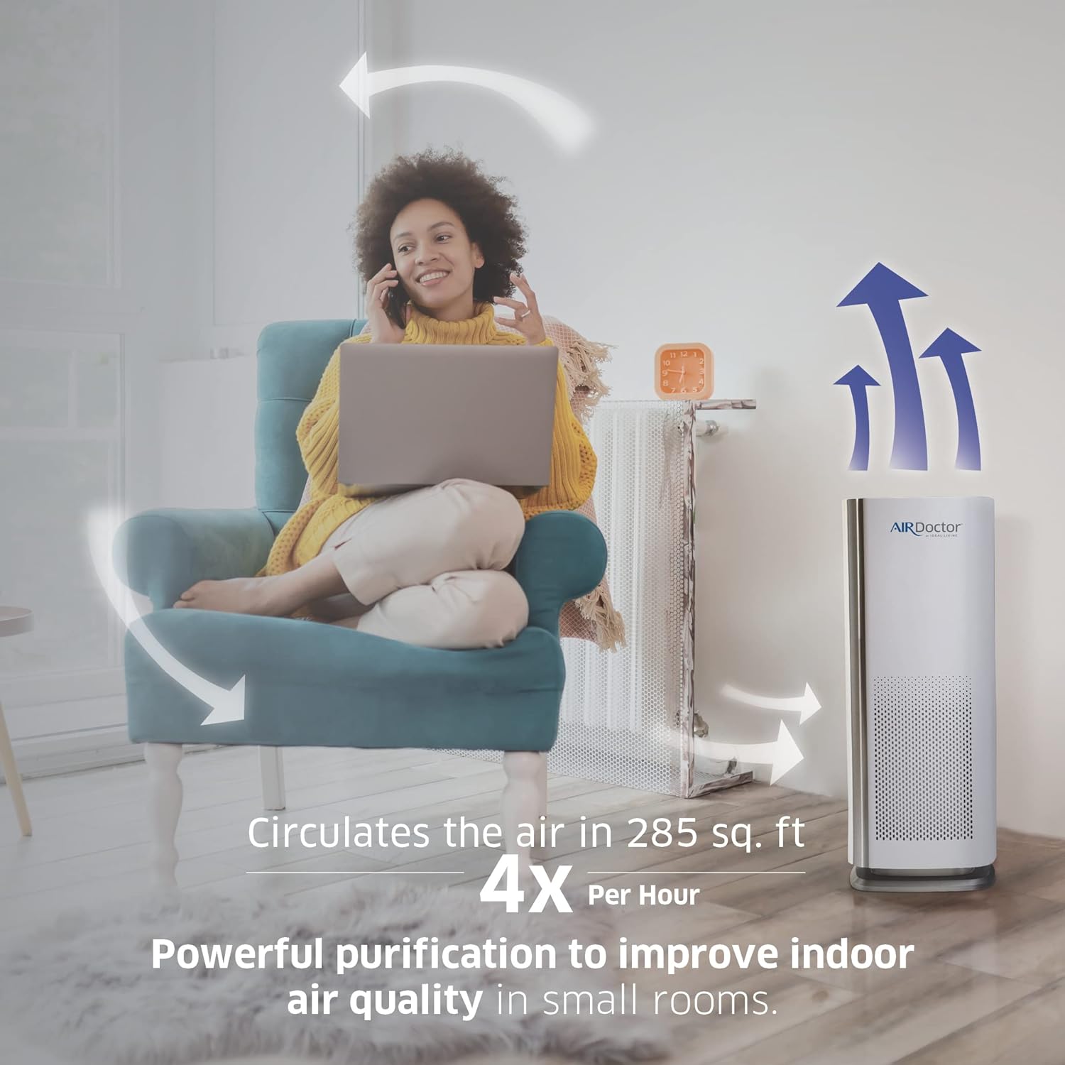 AirDoctor 1000 4 -Speed White True HEPA Air Purifier (Covers: 570-sq ft )