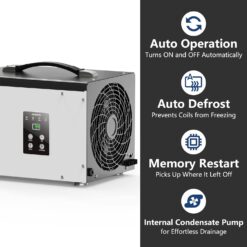ALORAIR 70 -Pint Large Room Dehumidifier For Basements , Bathrooms , Crawlspaces , ENERGY STAR Certified White
