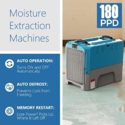 ALORAIR 180 -Pint Large Room Dehumidifier For Basements , Bathrooms , Crawlspaces with Built-In Pump Blue