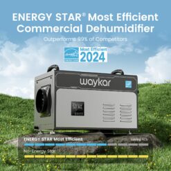 waykar CPG 130 -Pint Large Room Dehumidifier For Basements , Bathrooms , with Built-In Pump Black