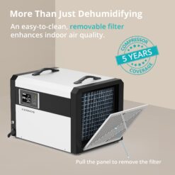 KESNOS AKE 158 -Pint Large Room Dehumidifier For Basements , Bathrooms , with Built-In Pump White