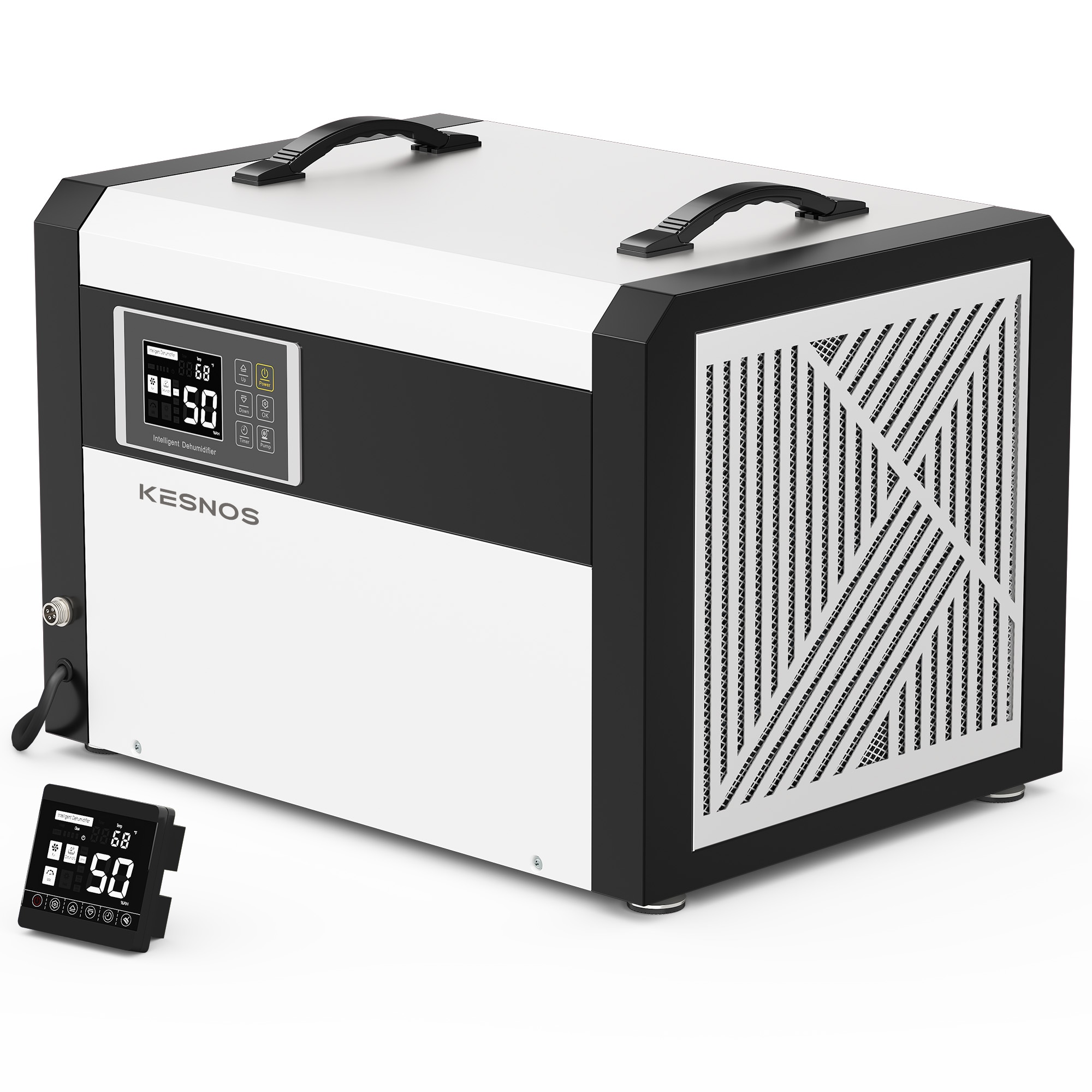 KESNOS AKE 158 -Pint Large Room Dehumidifier For Basements , Bathrooms , with Built-In Pump White
