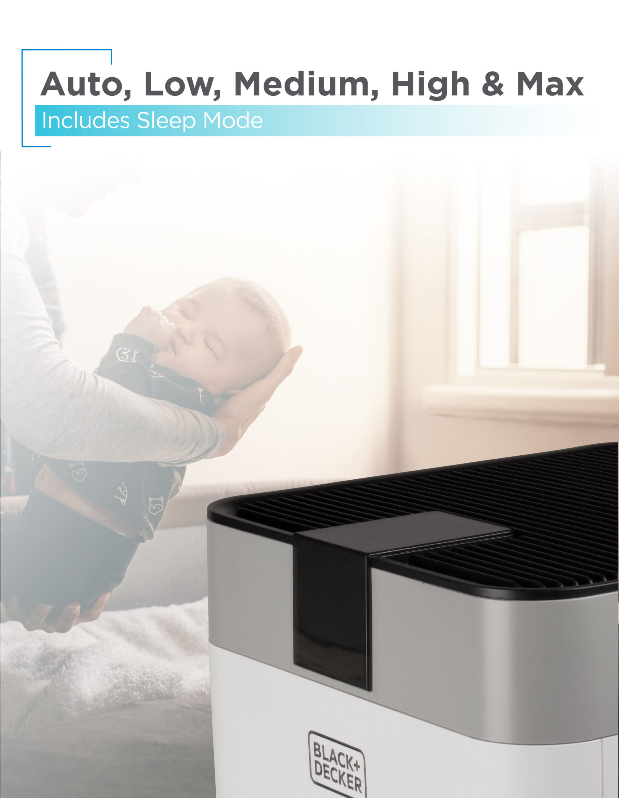 BLACK+DECKER 4 -Speed Ionic White True HEPA Air Purifier ENERGY STAR Certified (Covers: 500-sq ft )
