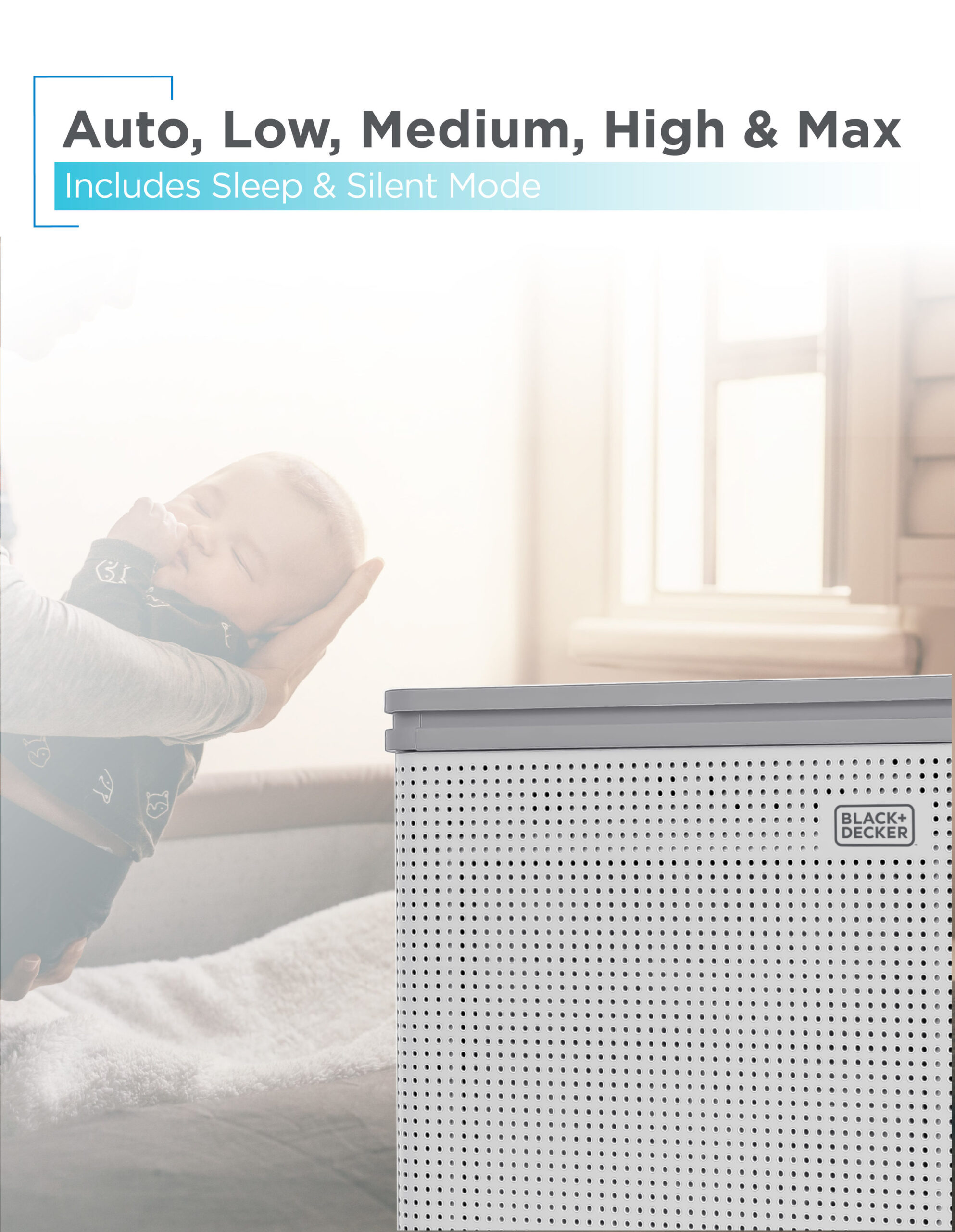 BLACK+DECKER 4 -Speed Ionic White True HEPA Air Purifier ENERGY STAR Certified (Covers: 484-sq ft )