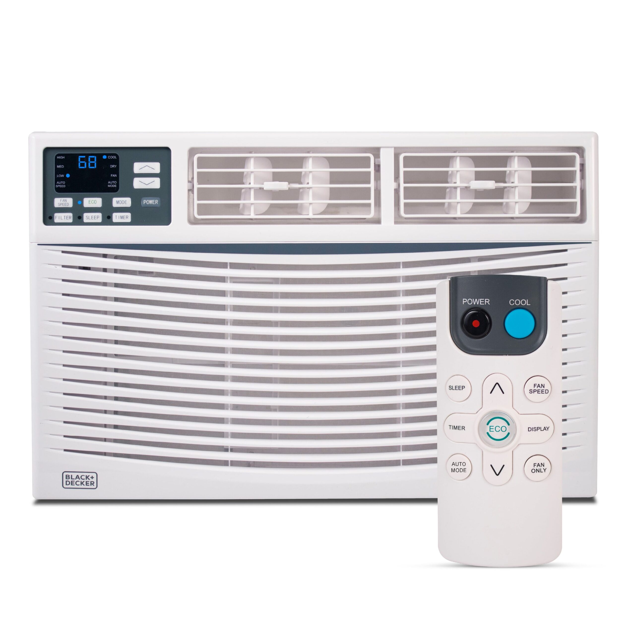 BLACK+DECKER Window Air Conditioner 10000 BTU - AC Window Unit Cools Up to 450 Square Feet - AC Unit with Remote Control - 3 Cooling Speeds and Fan Only Function - BWAC10WTB - White