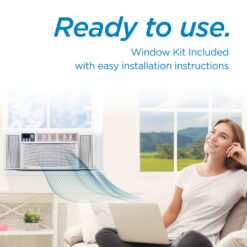 BLACK+DECKER Window Air Conditioner 10000 BTU - AC Window Unit Cools Up to 450 Square Feet - AC Unit with Remote Control - 3 Cooling Speeds and Fan Only Function - BWAC10WTB - White