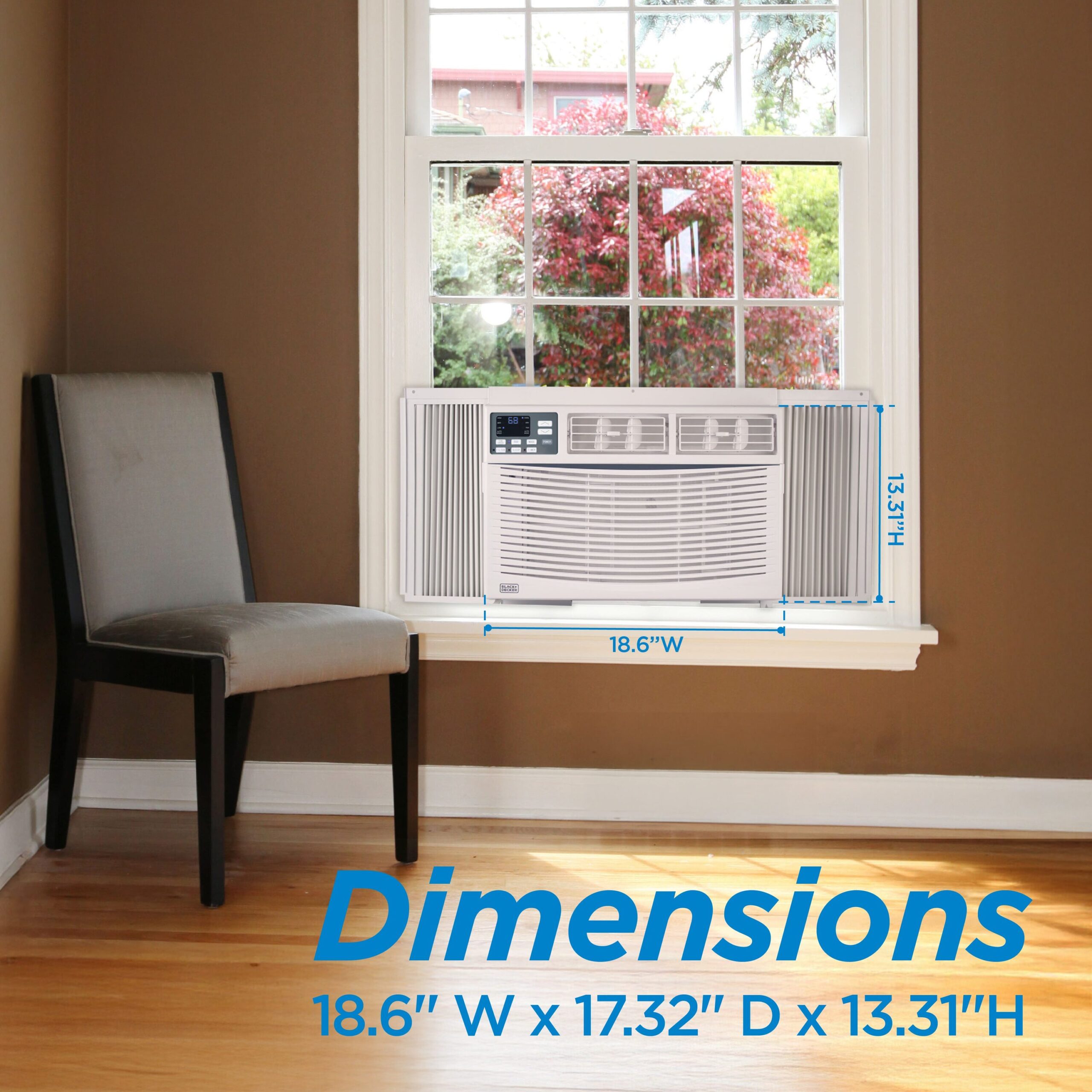 BLACK+DECKER Window Air Conditioner 10000 BTU - AC Window Unit Cools Up to 450 Square Feet - AC Unit with Remote Control - 3 Cooling Speeds and Fan Only Function - BWAC10WTB - White