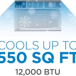 BLACK+DECKER Window Air Conditioner 12000 BTU - AC Window Unit Cools Up to 550 Square Feet - AC Unit with Remote Control - 3 Cooling Speeds and Fan Only Function - BWAC12WTB - White