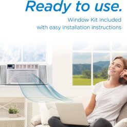 BLACK+DECKER Window Air Conditioner 12000 BTU - AC Window Unit Cools Up to 550 Square Feet - AC Unit with Remote Control - 3 Cooling Speeds and Fan Only Function - BWAC12WTB - White