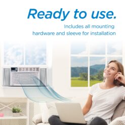 BLACK+DECKER Window Air Conditioner 14000 BTU - AC Window Unit Cools Up to 700 Square Feet - AC Unit with Remote Control - 3 Cooling Speeds and Fan Only Function - BWAC14WTB - White