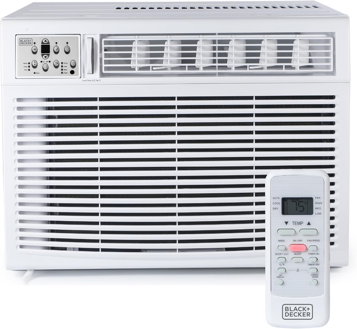 BLACK+DECKER Window or Through The Wall Air Conditioner 18000 BTU - AC Window Unit Cools Up to 1000 Square Feet - AC Unit with Remote Control - 3 Cooling Speeds and Fan Only - BD18WT6 - White