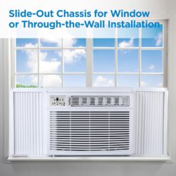 BLACK+DECKER Window or Through The Wall Air Conditioner 18000 BTU - AC Window Unit Cools Up to 1000 Square Feet - AC Unit with Remote Control - 3 Cooling Speeds and Fan Only - BD18WT6 - White