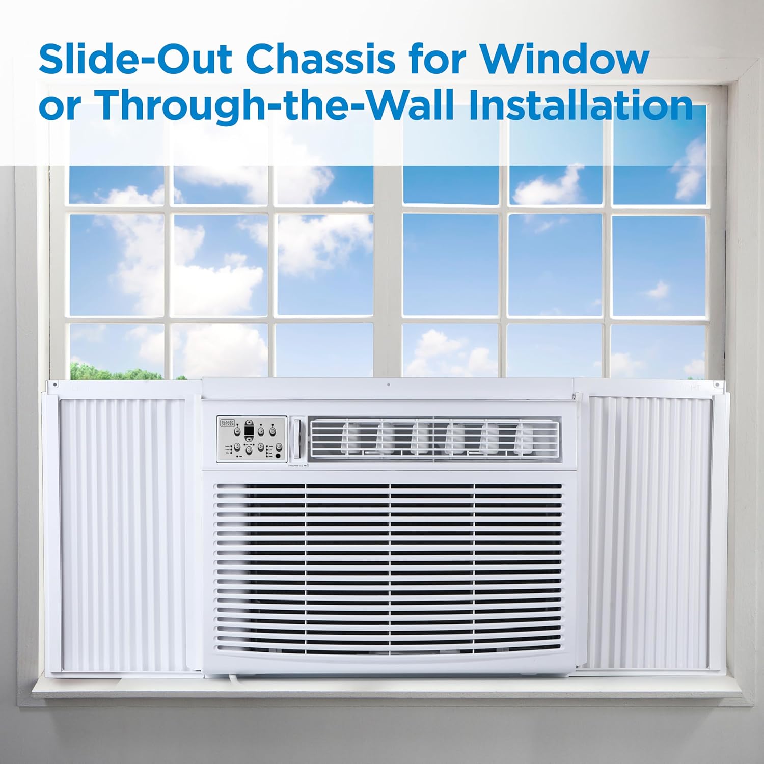 BLACK+DECKER Window or Through The Wall Air Conditioner 18000 BTU - AC Window Unit Cools Up to 1000 Square Feet - AC Unit with Remote Control - 3 Cooling Speeds and Fan Only - BD18WT6 - White