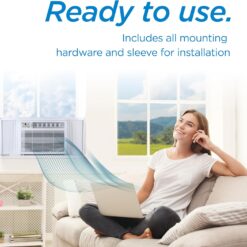 BLACK+DECKER Window or Through The Wall Air Conditioner 18000 BTU - AC Window Unit Cools Up to 1000 Square Feet - AC Unit with Remote Control - 3 Cooling Speeds and Fan Only - BD18WT6 - White