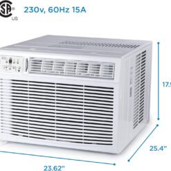 BLACK+DECKER Window or Through The Wall Air Conditioner 18000 BTU - AC Window Unit Cools Up to 1000 Square Feet - AC Unit with Remote Control - 3 Cooling Speeds and Fan Only - BD18WT6 - White