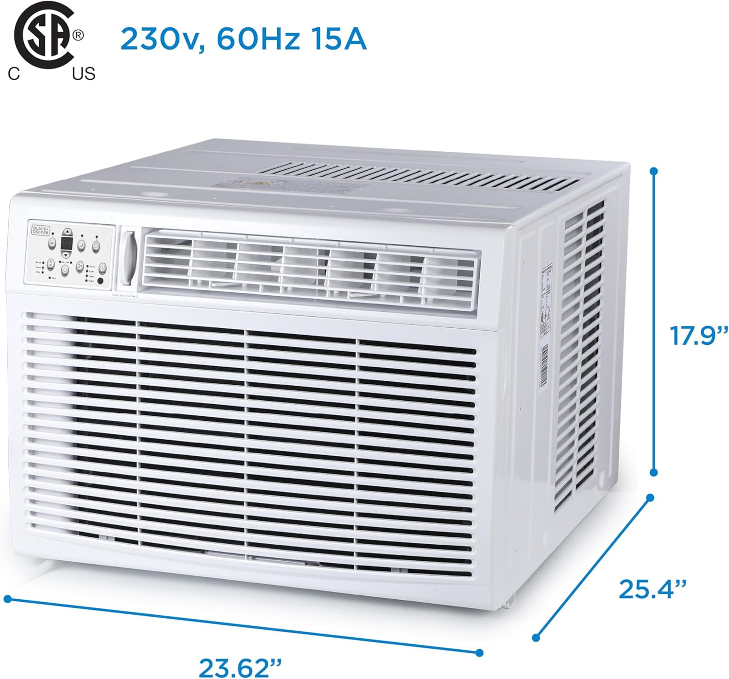 BLACK+DECKER Window or Through The Wall Air Conditioner 18000 BTU - AC Window Unit Cools Up to 1000 Square Feet - AC Unit with Remote Control - 3 Cooling Speeds and Fan Only - BD18WT6 - White