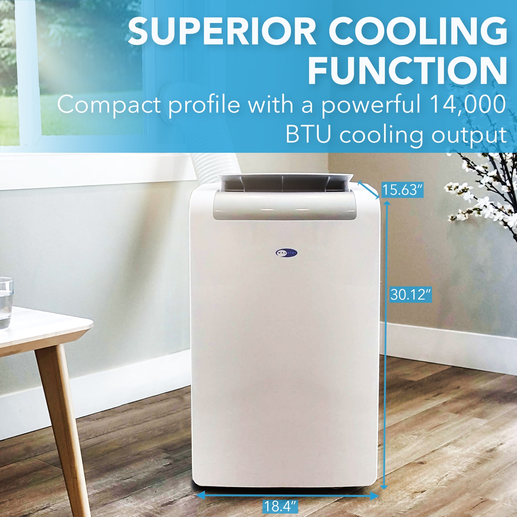 Whynter ARC-148MHP 14000 BTU 10000 BTU SACC Portable Air Conditioner and Heater with Activated Carbon plus SilverShield Filter