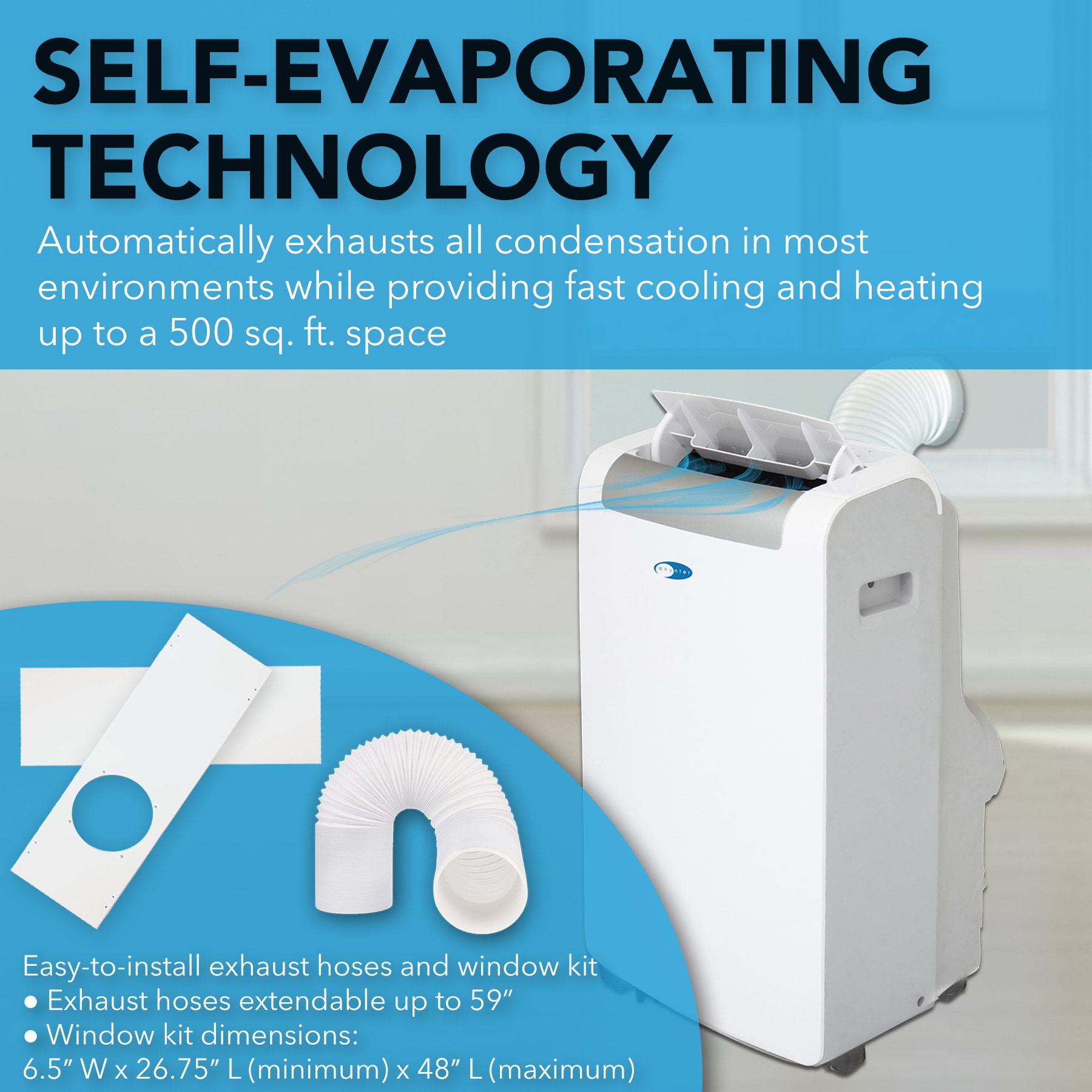 Whynter ARC-148MHP 14000 BTU 10000 BTU SACC Portable Air Conditioner and Heater with Activated Carbon plus SilverShield Filter
