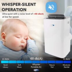 Whynter ARC-1050XPH 13500 BTU (ASHRAE) 10000 BTU (SACC) MultiCool Smart Wi-Fi enabled Portable Air Conditioner with Built-in Dehumidifier and Heating Function