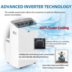 Whynter ARC-1030WN 12000 BTU (10000 BTU SACC) NEX Inverter Dual Hose Cooling Portable Air Conditioner