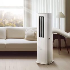 Hisense Tower Inverter 8000 BTU DOE 115-Volt Vented Medium Room Smart Portable Air Conditioner with Heater, Remote Included
