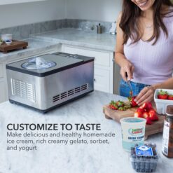 Whynter ICM-220SSY 2 Quart Capacity Automatic Compressor Ice Cream Maker and Yogurt Incubator with Stainless Steel Bowl