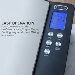 Whynter ICM-220SSY 2 Quart Capacity Automatic Compressor Ice Cream Maker and Yogurt Incubator with Stainless Steel Bowl