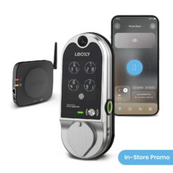 Lockly Vision Video Doorbell Smart Locks Satin Nickel Smart Wi-Fi and Bluetooth Touchscreen Keypad Electronic Deadbolt Lock