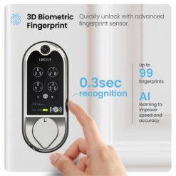 Lockly Vision Video Doorbell Smart Locks Satin Nickel Smart Wi-Fi and Bluetooth Touchscreen Keypad Electronic Deadbolt Lock